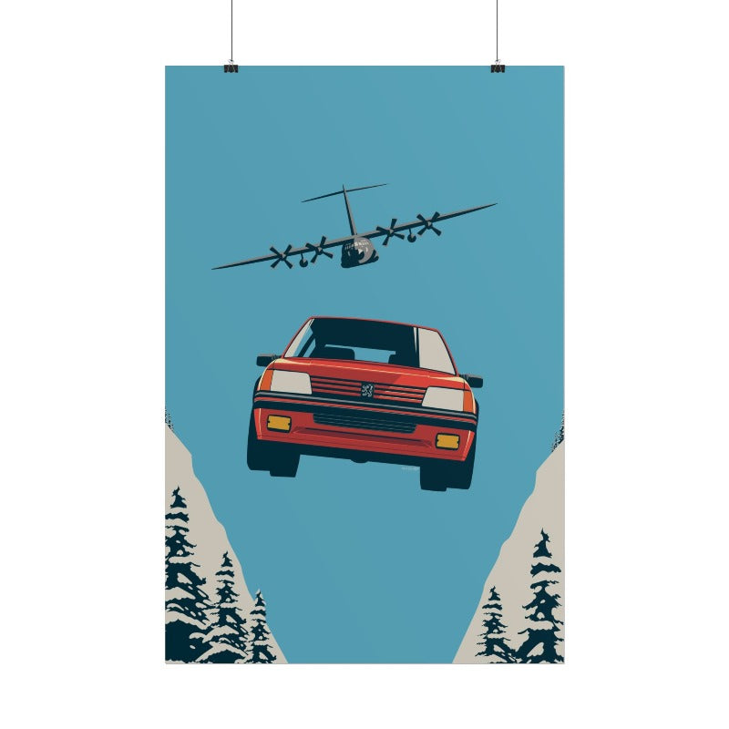 peugeot 205 GTI vintage car poster retro art print canvas man cave idea gift for him father enthusiast