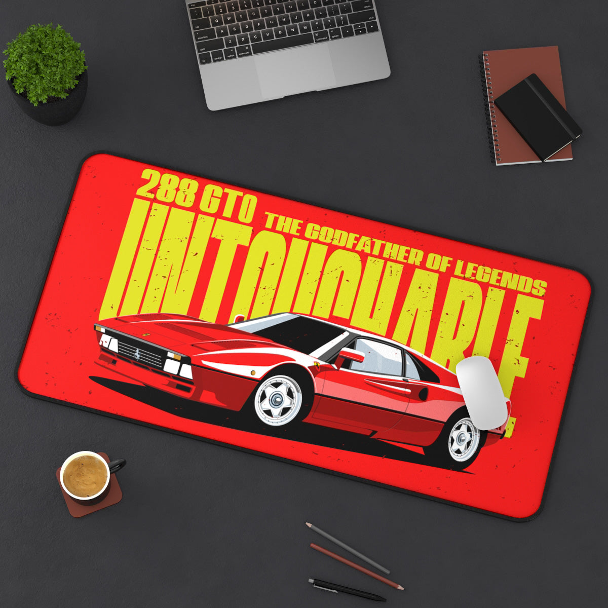288 GTO Supercar Mouse Pad, Classic Turbo Coupe Desk Mat
