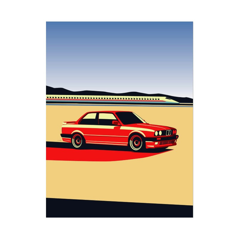 E30 M3 Vintage Car Wall Art Print