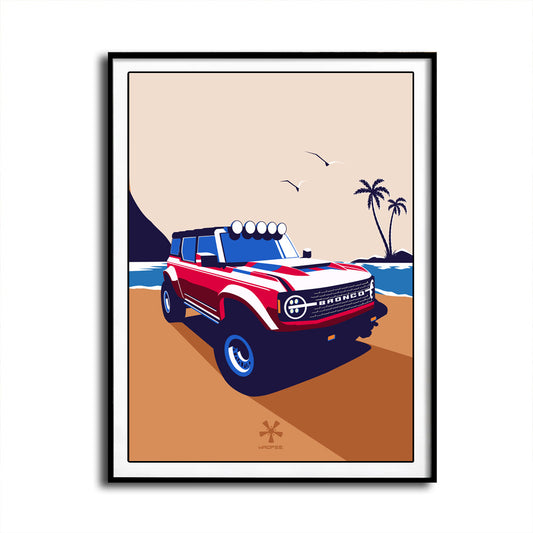 Ford Bronco Beach Art Print