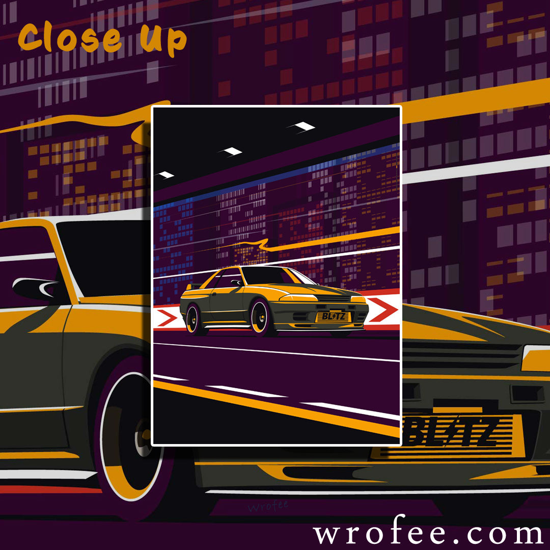Skyline GTR R32 Vintage JDM Car Art Print