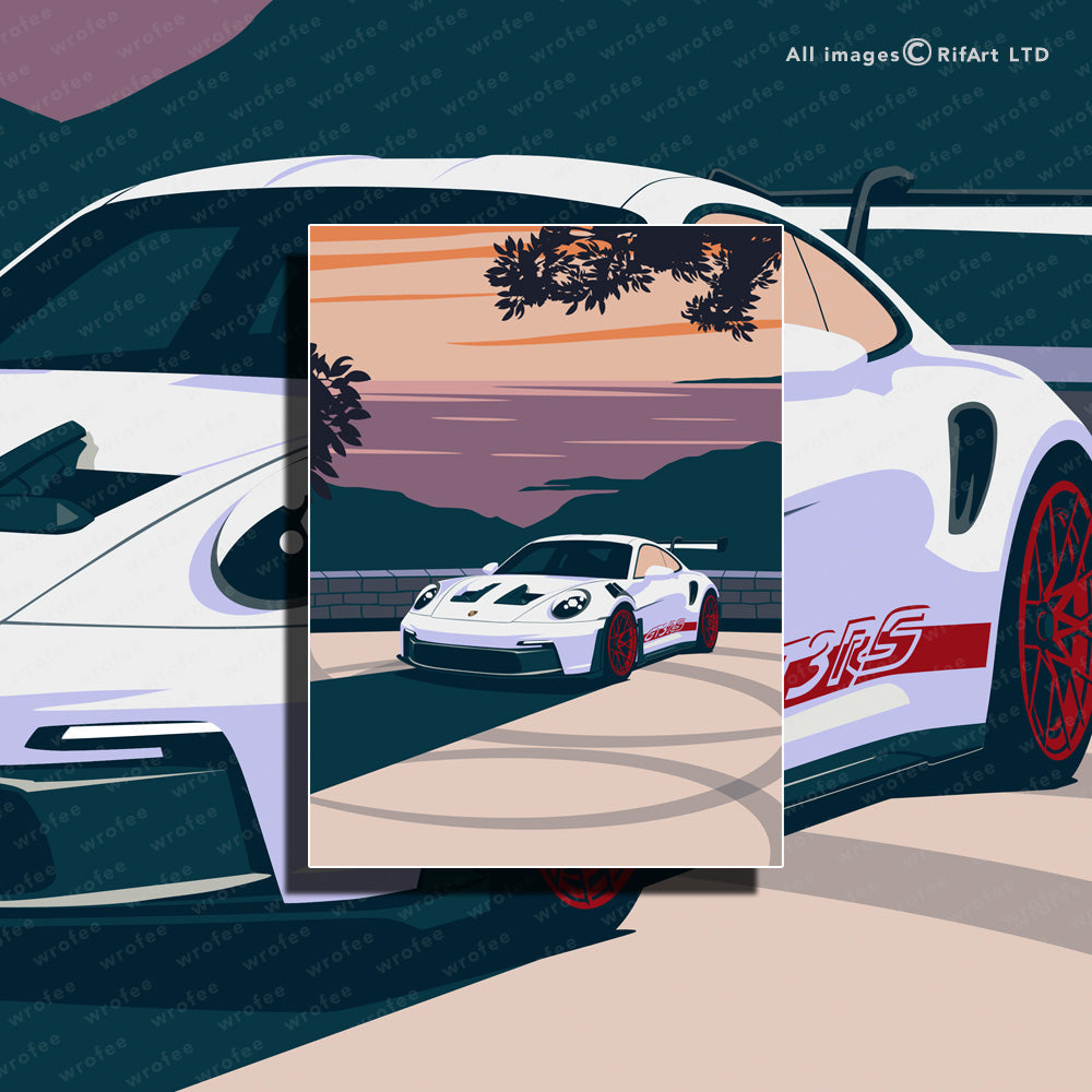 992 GT3 RS in the Monaco Hills Wall Art Print