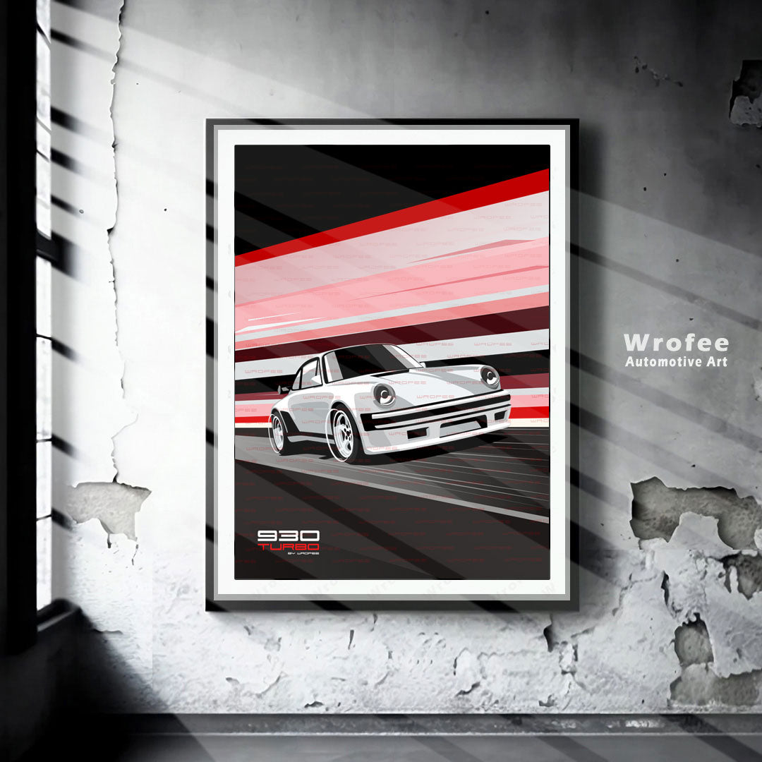 930 Tag Turbo Vintage Car Wall Art Print | Unframed