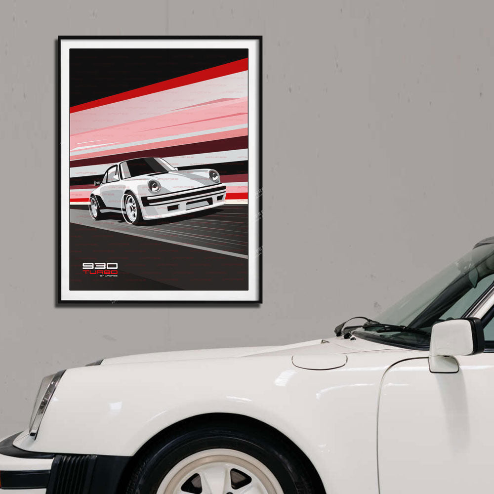 930 Tag Turbo Vintage Car Wall Art Print | Unframed