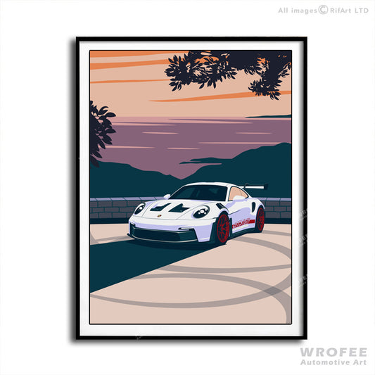 992 GT3 RS in the Monaco Hills Wall Art Print