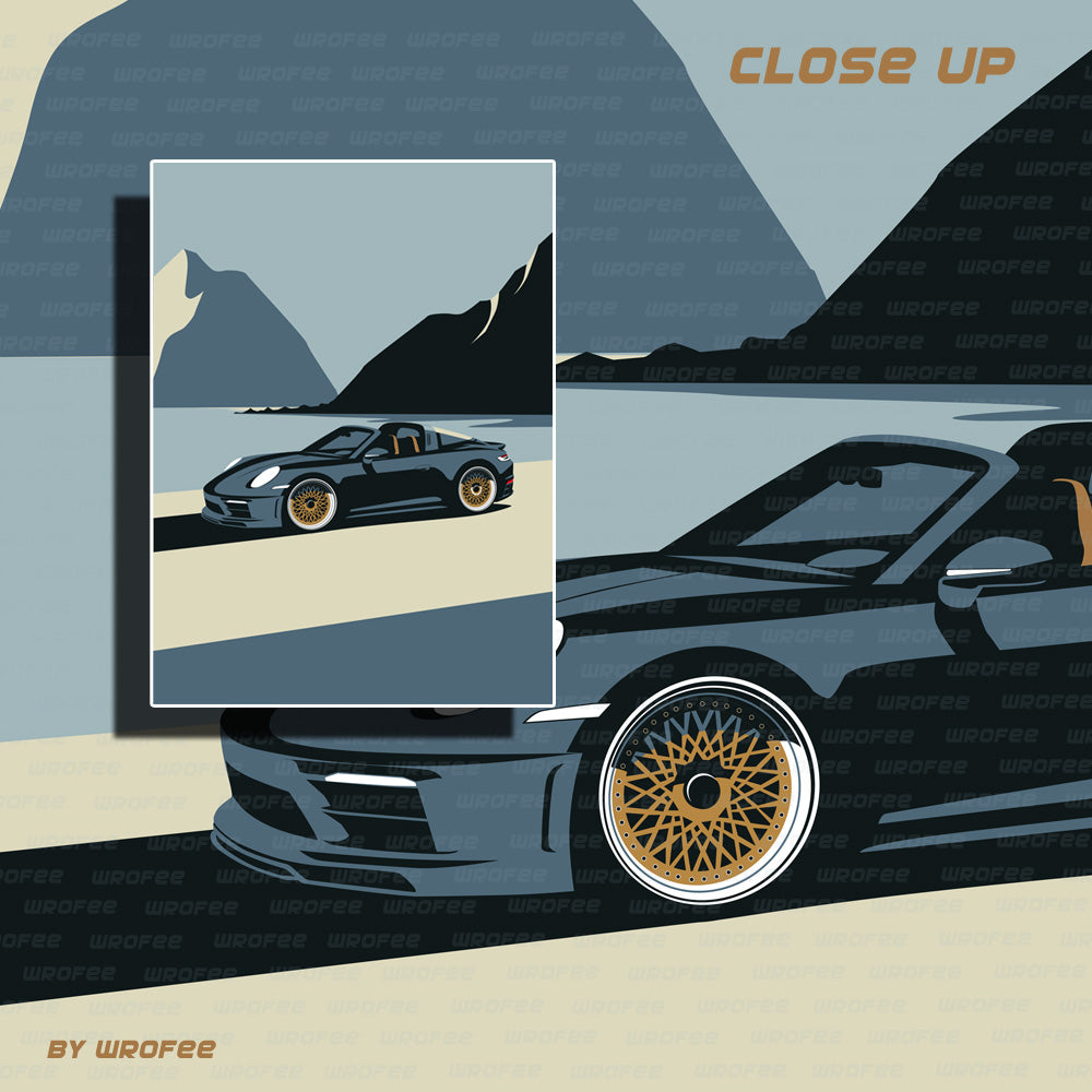 992 Targa at the Beach Wall Art Print