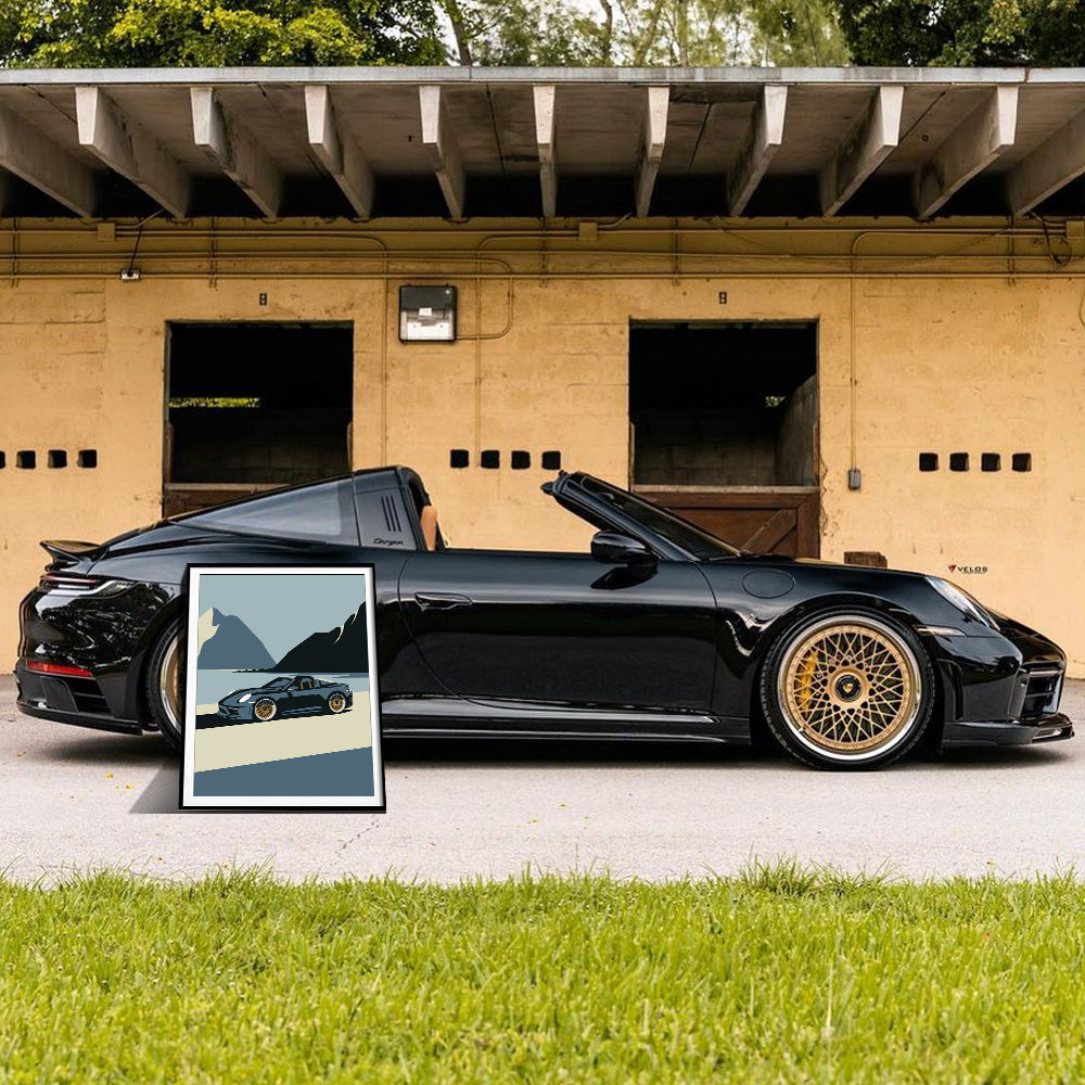 992 Targa at the Beach Wall Art Print