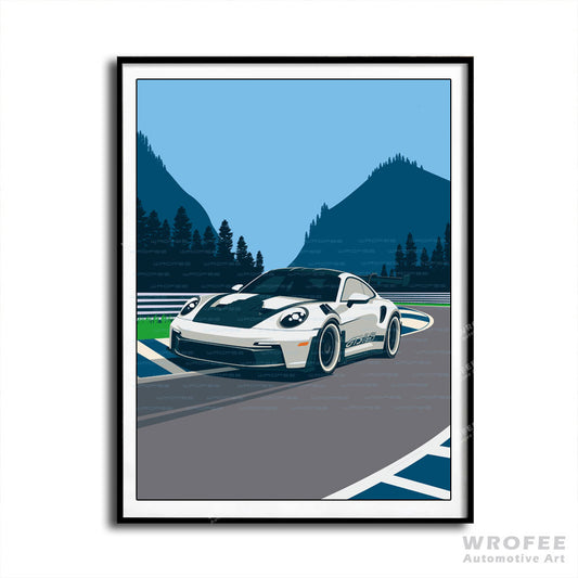 Porsche 992 GT3 RS Wall Art Decor Print Poster