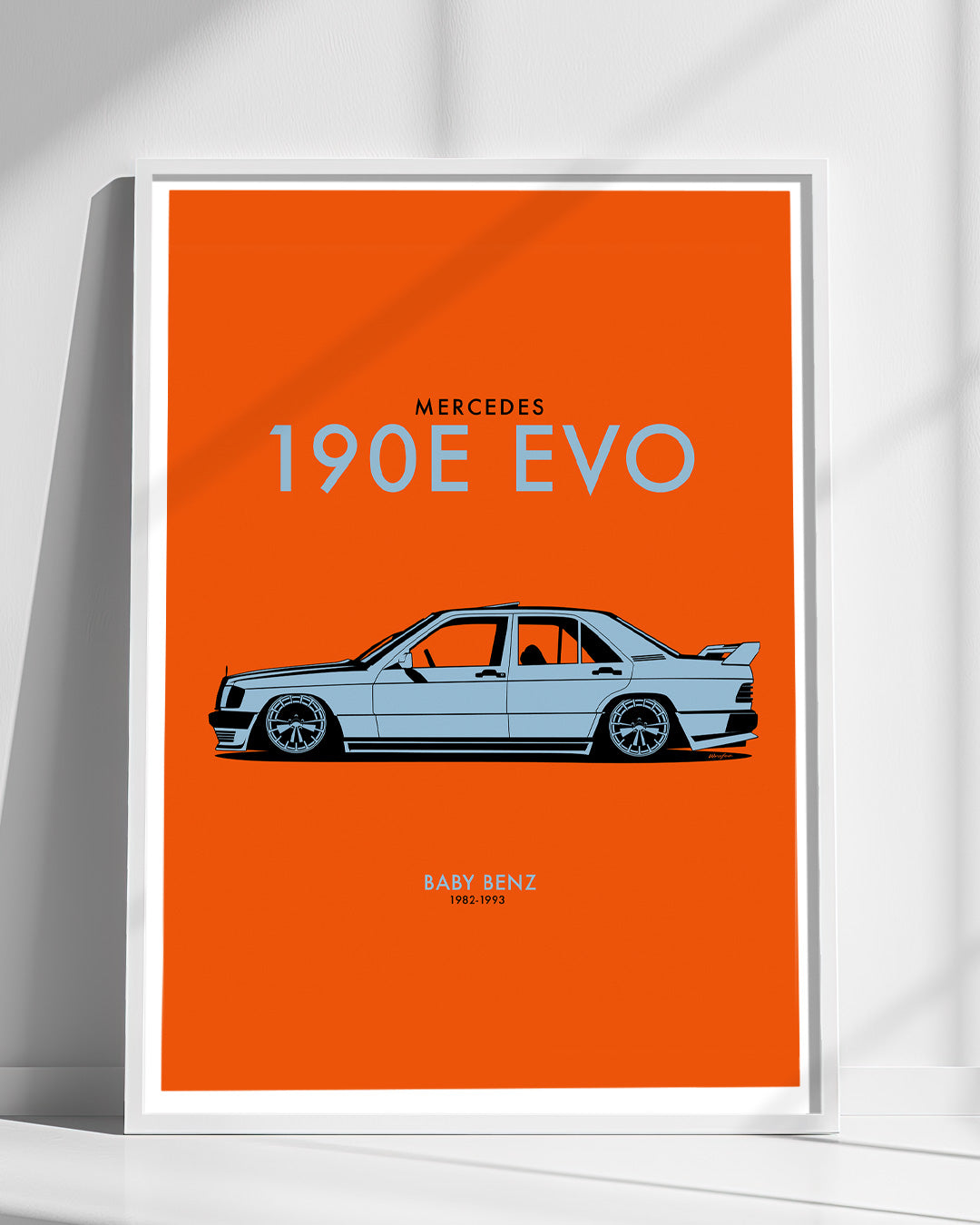 Vintage W201 190E Evo Wall Art Print