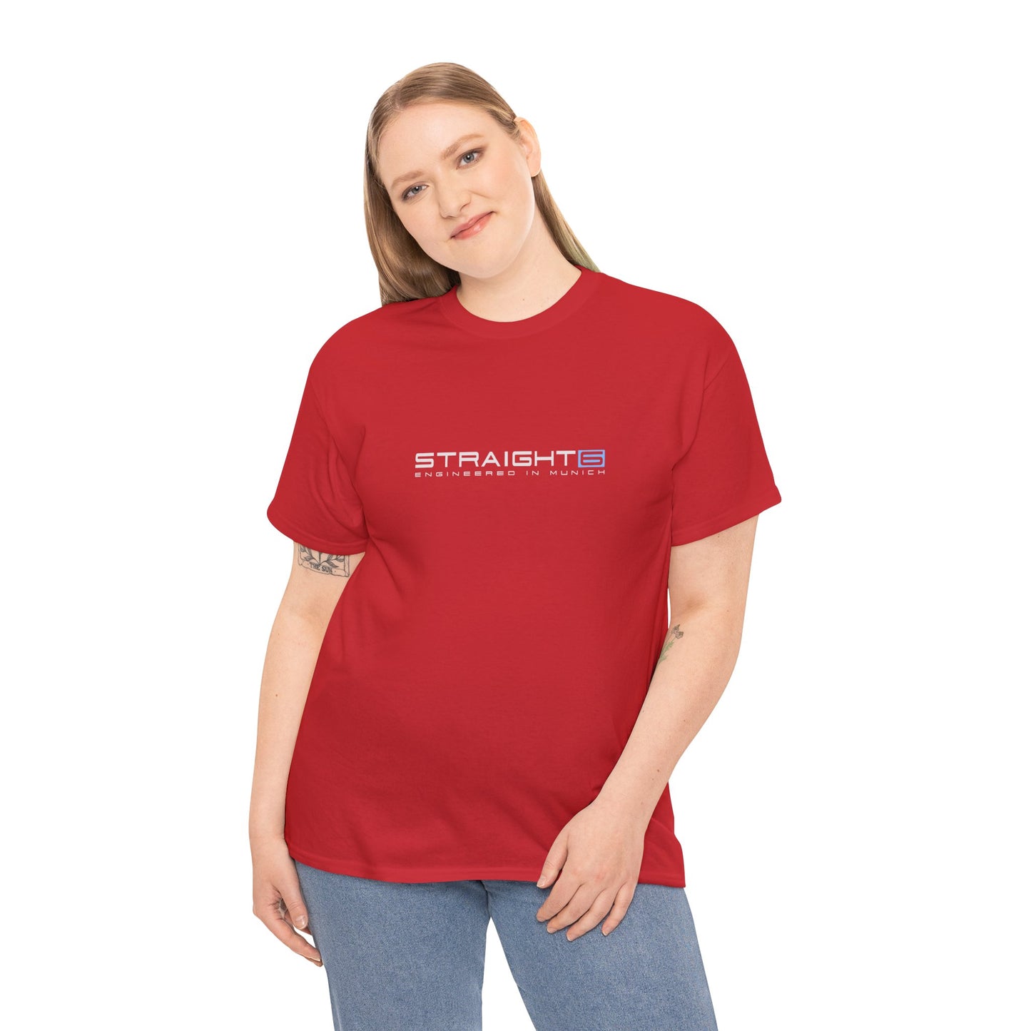 Straight 6 Munich Engine Sports Car T-Shirt - Bavarian Performance Graphic Tee - Heavy Cotton Automotive Apparel