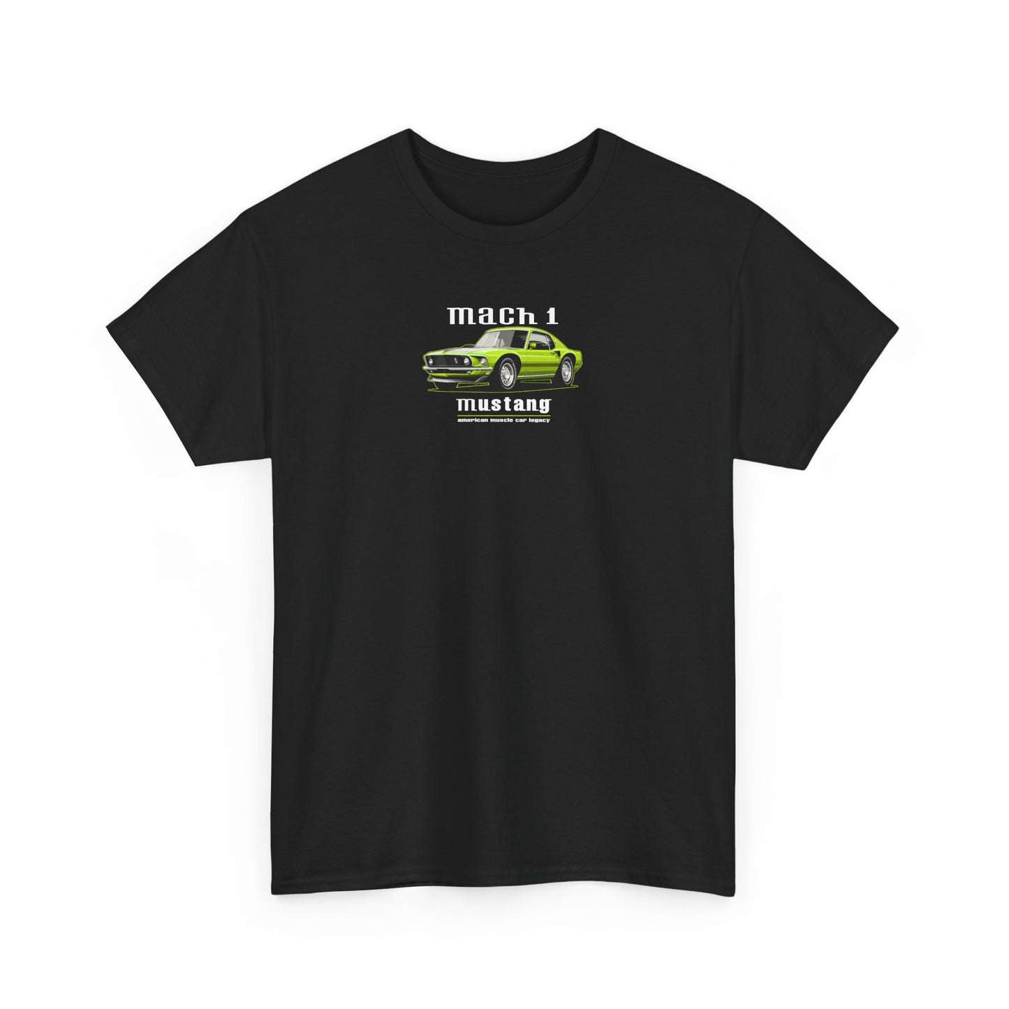 black shirt ford mustang mach 1 printed