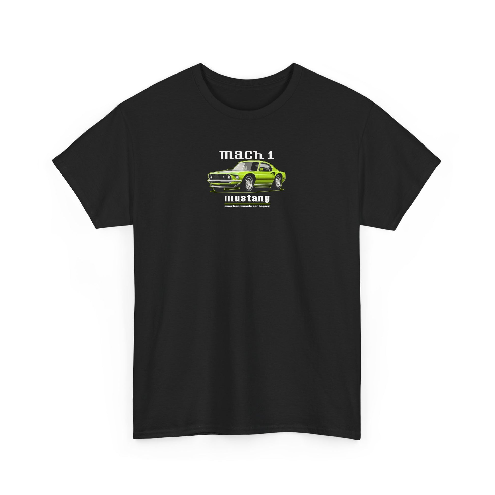 black shirt ford mustang mach 1 printed