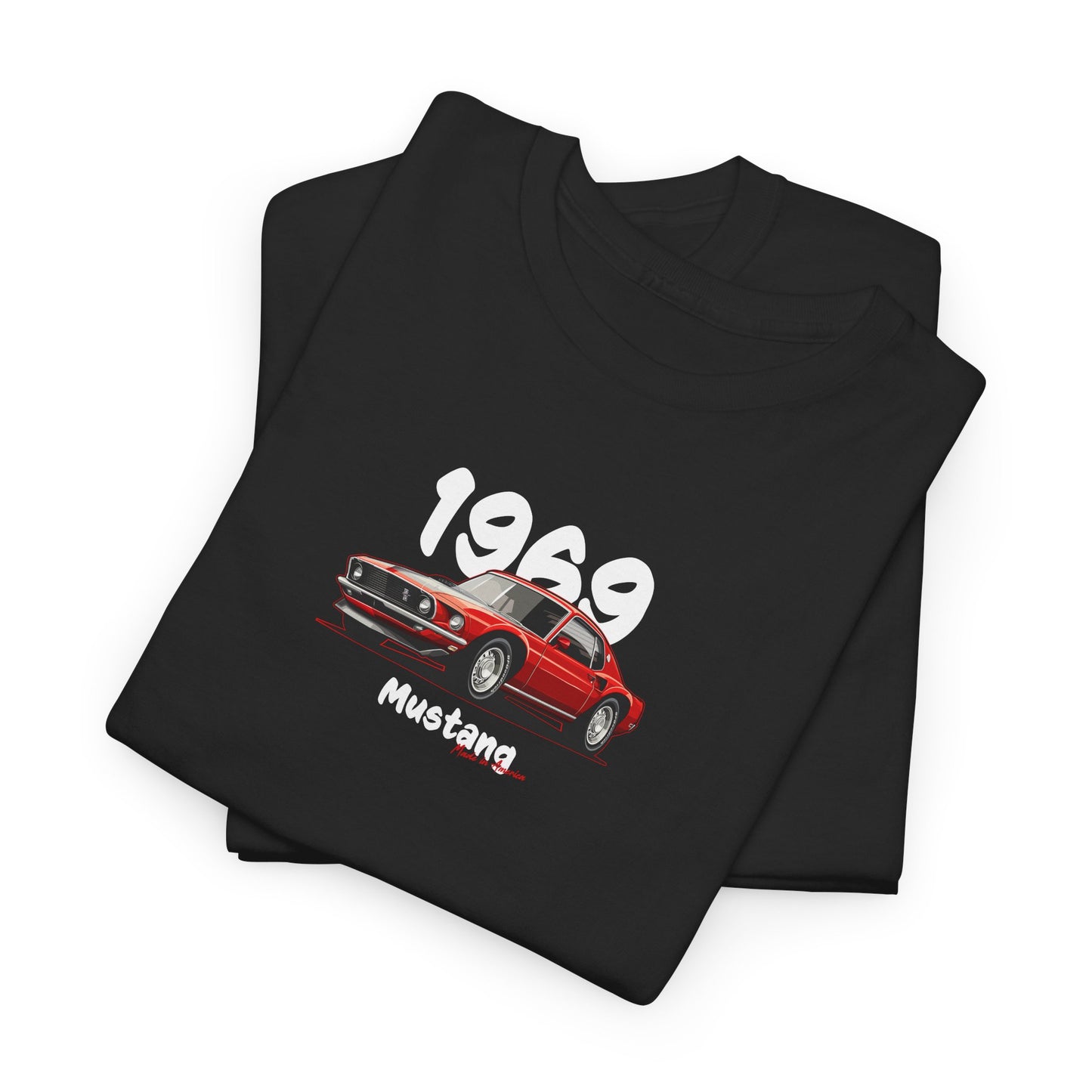 Vintage 1969 Mustang T-Shirt, Unisex Classic Muscle Car Toon Graphic Tee