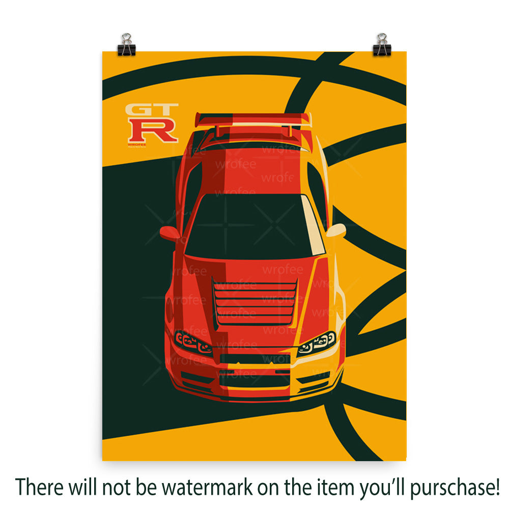 Skyline GTR R34 Godzilla Wall Art Print