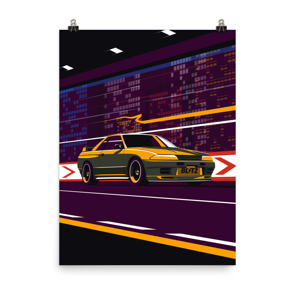 Skyline GTR R32 Vintage JDM Car Art Print