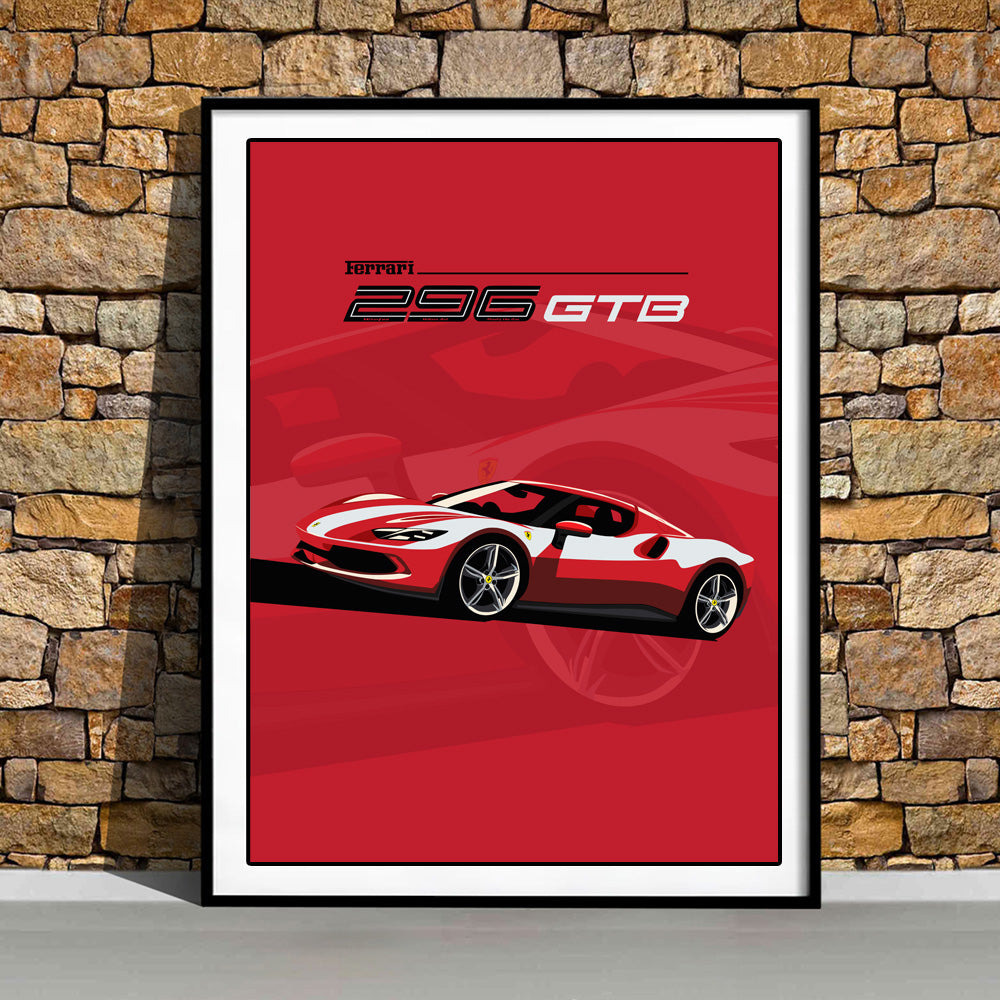 Super Car 296 GTB Wall Art Print