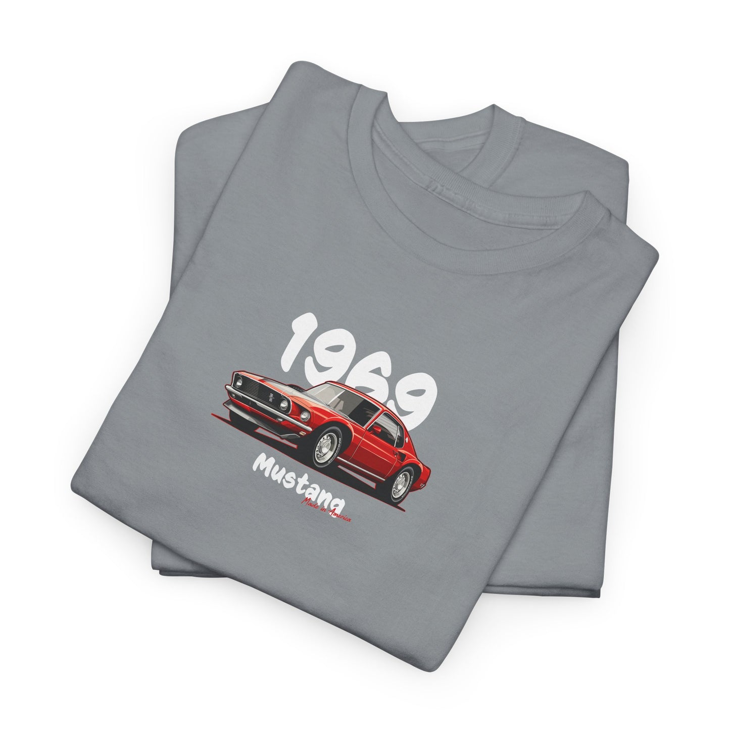 Vintage 1969 Mustang T-Shirt, Unisex Classic Muscle Car Toon Graphic Tee
