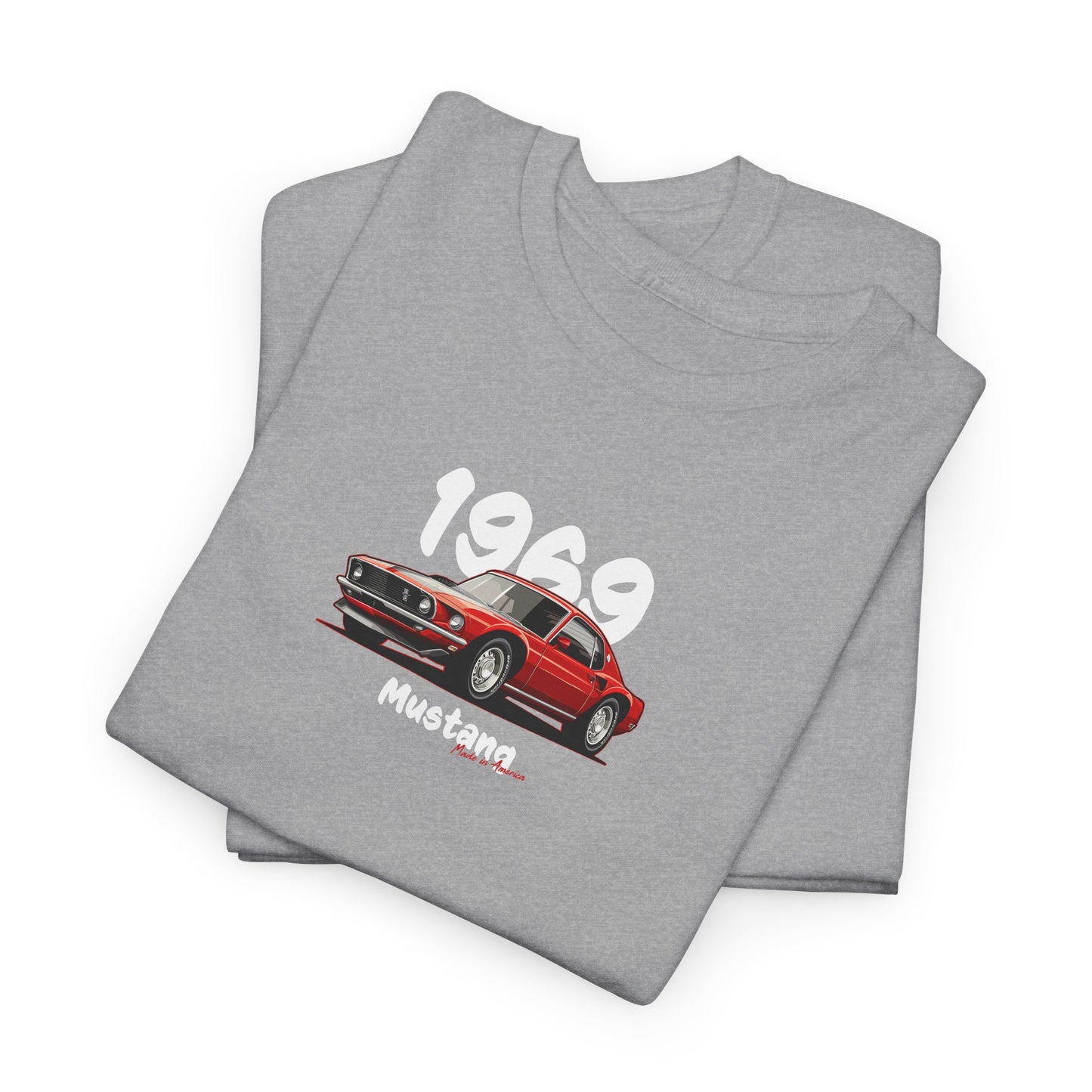 Vintage 1969 Mustang T-Shirt, Unisex Classic Muscle Car Toon Graphic Tee