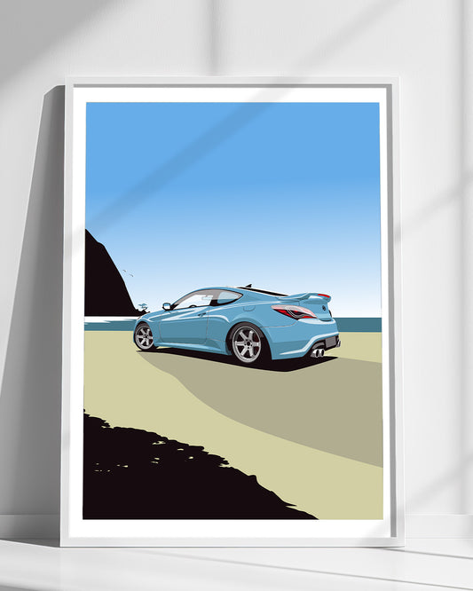 hyundai genesis coupe wall art decor print
