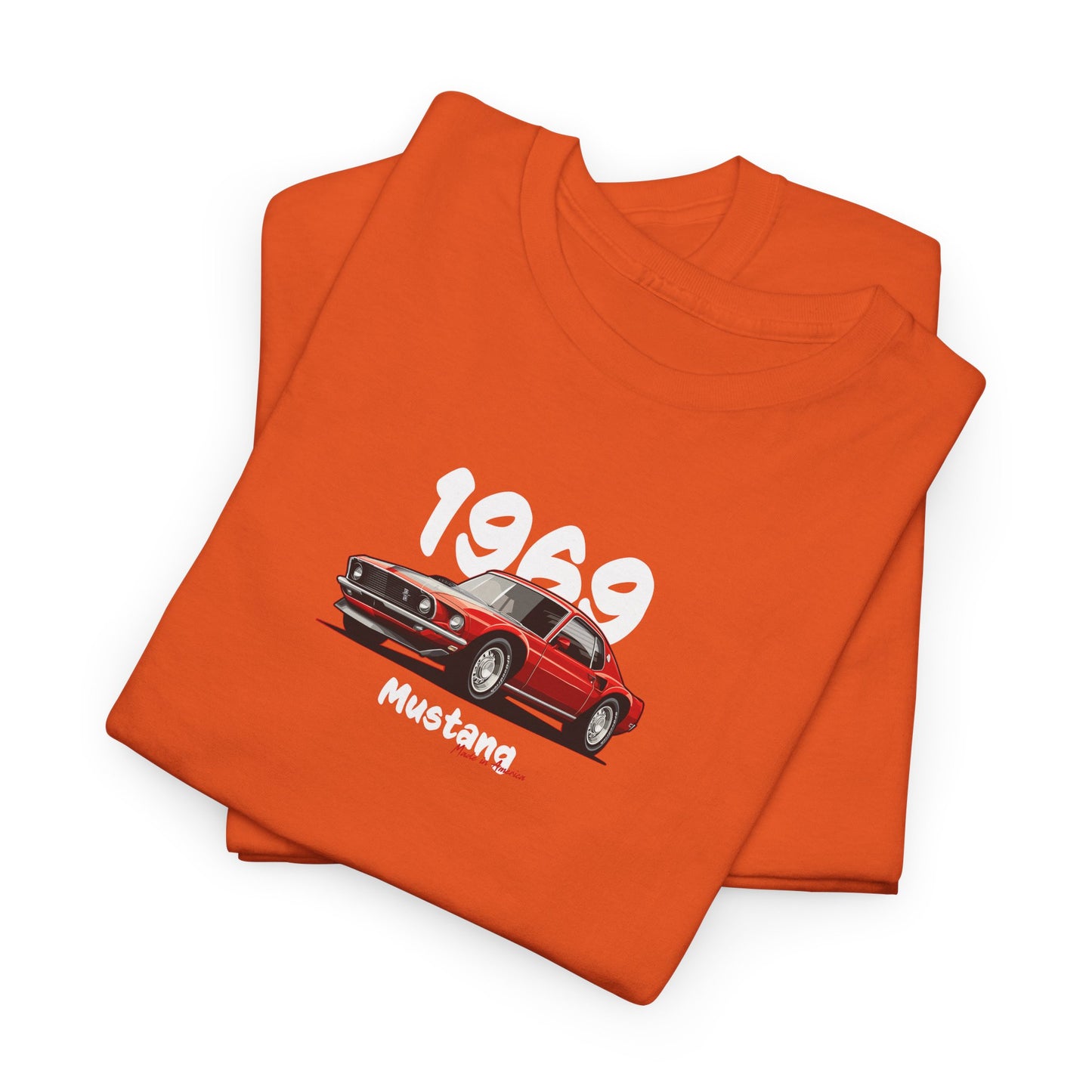 Vintage 1969 Mustang T-Shirt, Unisex Classic Muscle Car Toon Graphic Tee