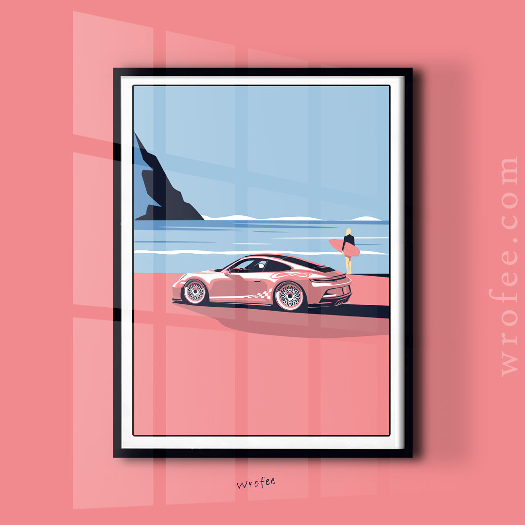 911 992 GT3 Barbie Edition Wall Art Print