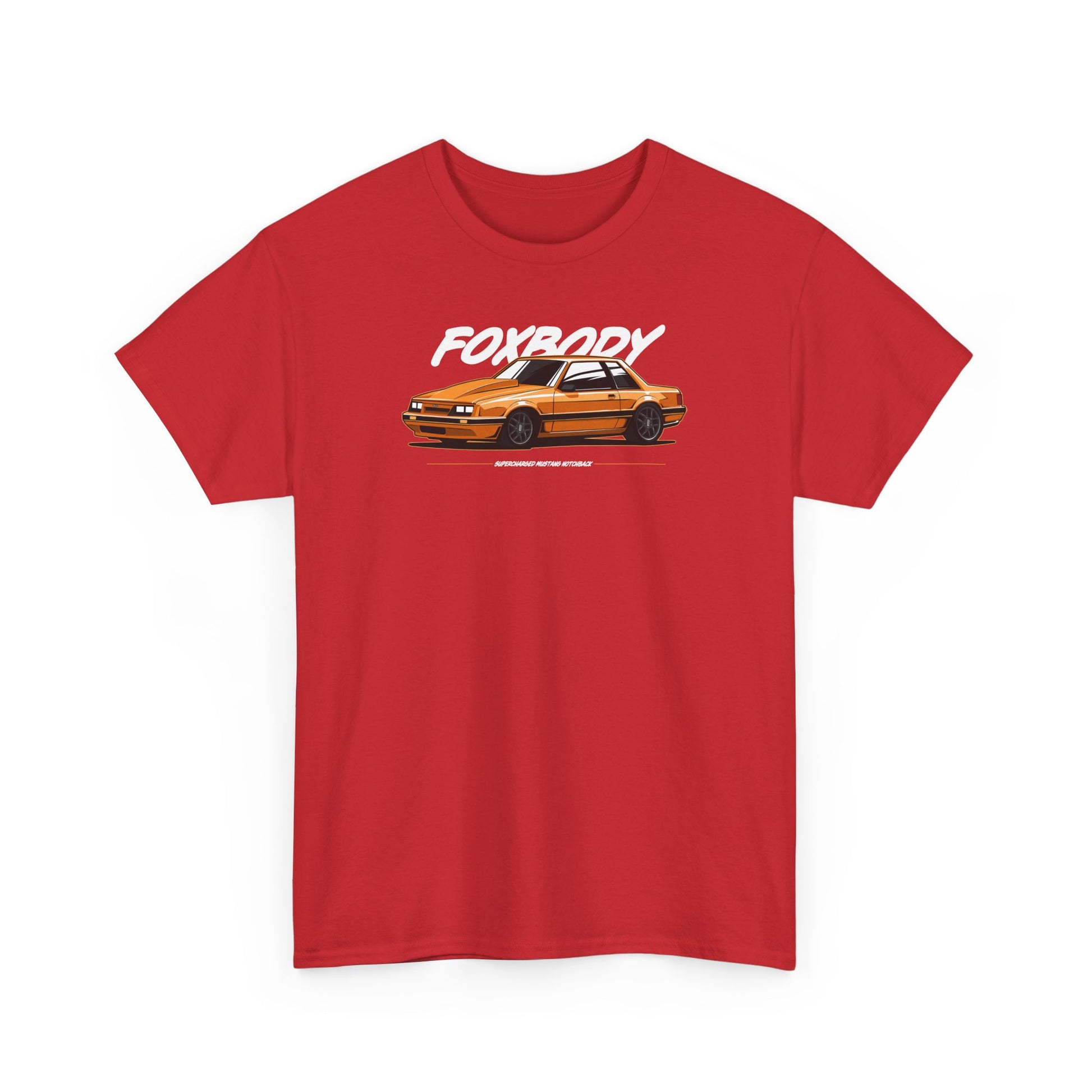 red muscle car tee