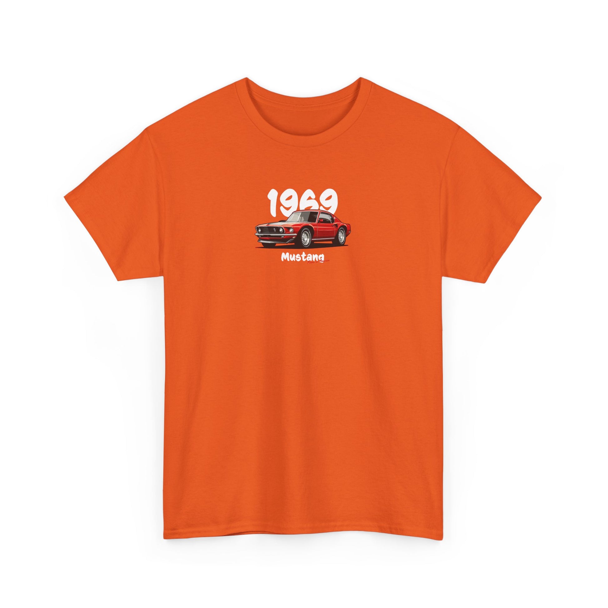 texas orange ford mustang mach 1 tee