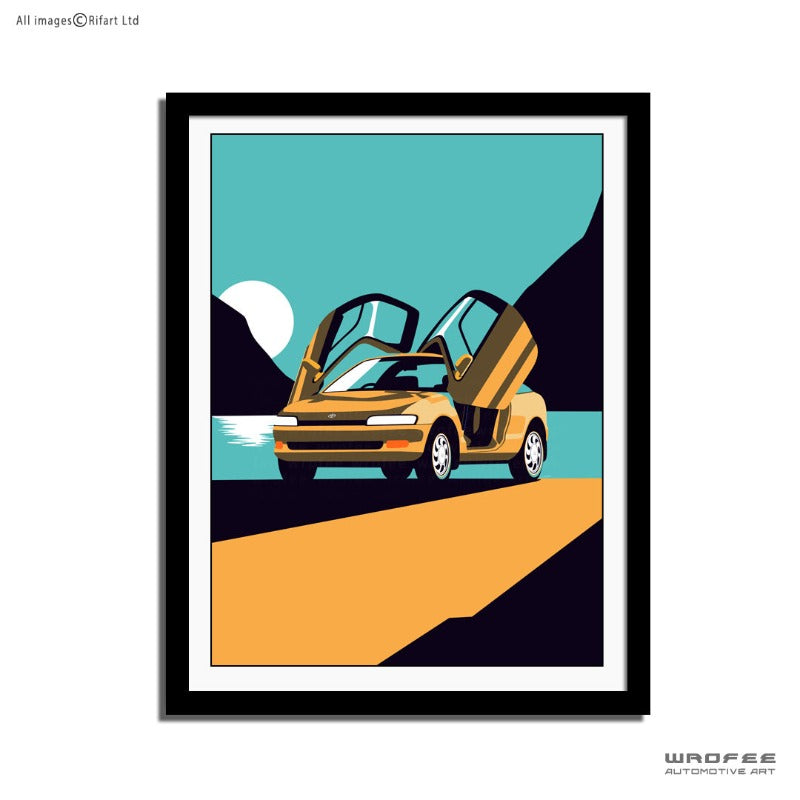 toyota sera vintage car-poster retro gullwing jdm auto print canvas man cave idea gift for him