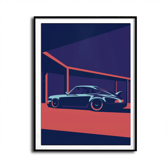 retro porsche 911 car wall art print