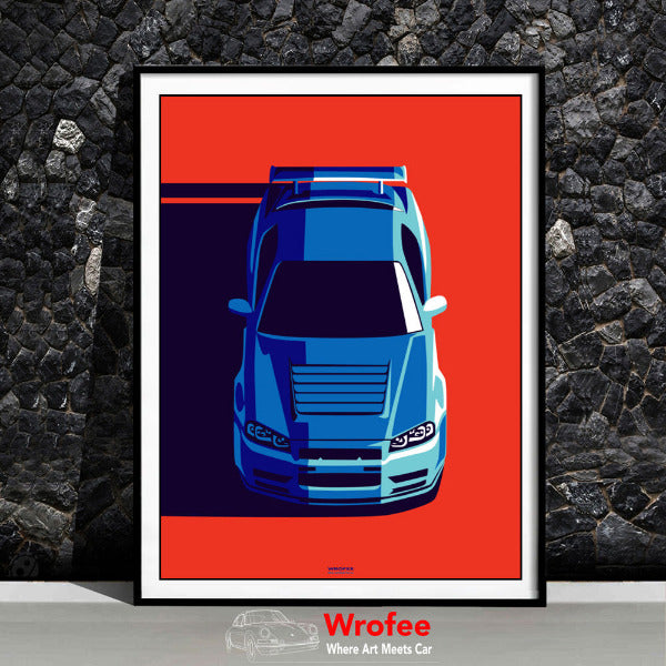 Skyline GTR R34 Godzilla Wall Art Print