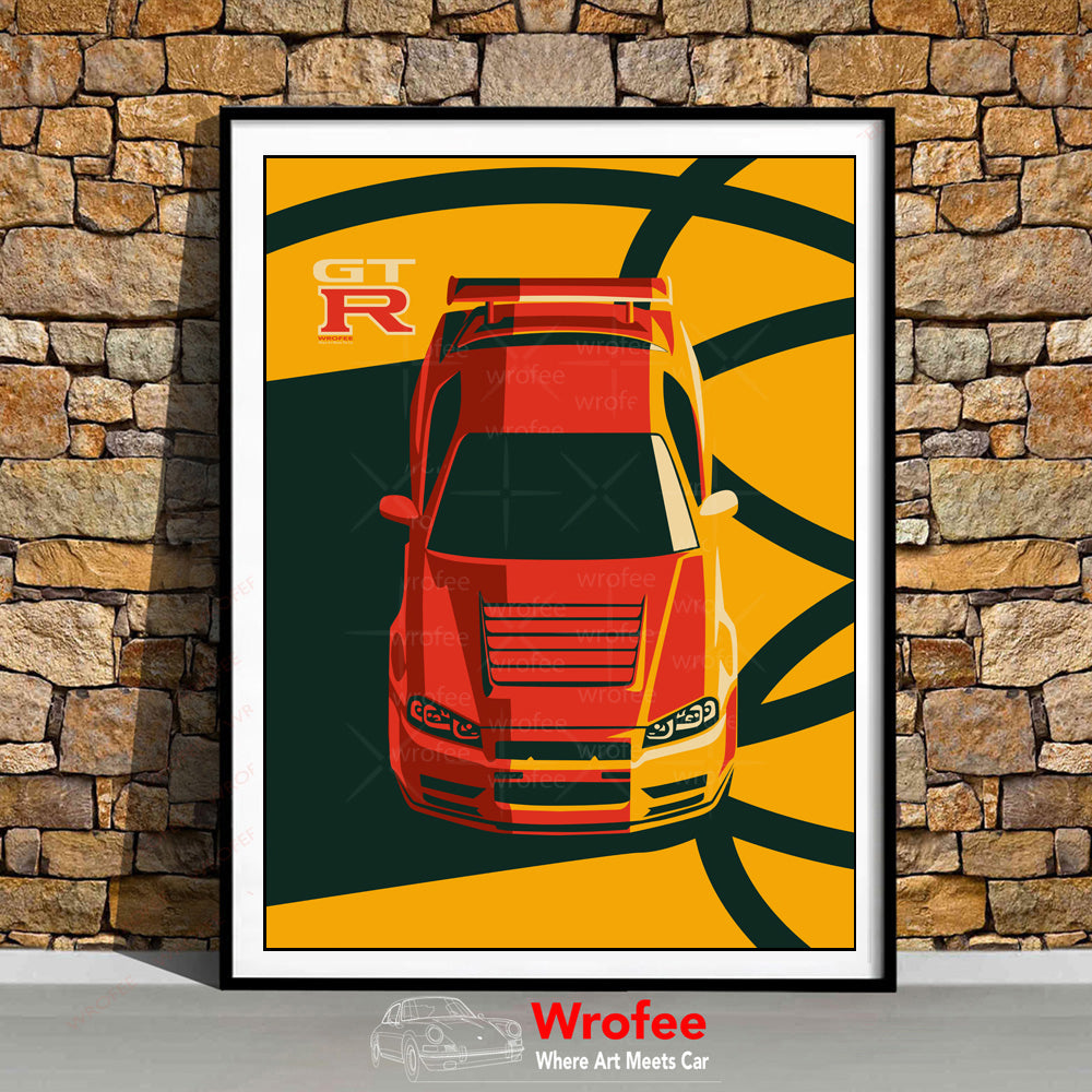 Skyline GTR R34 Godzilla Wall Art Print