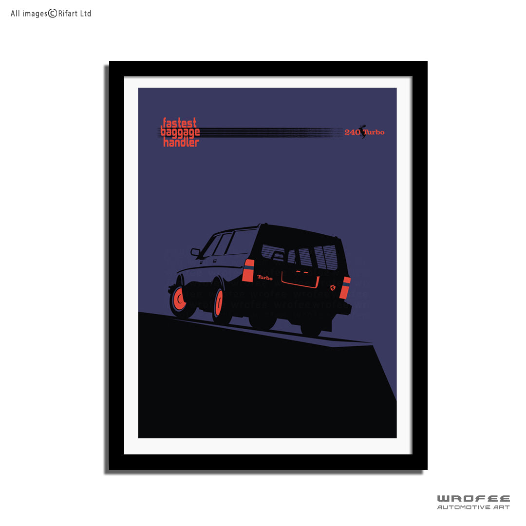 volvo 240 turbo vintage car office auto illustration bedroom man cave garage wall art decor poster print gift for men father him enthusiast canvas frame