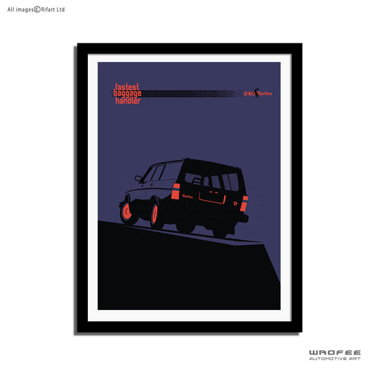 volvo 240 turbo vintage car office auto illustration bedroom man cave garage wall art decor poster print gift for men father him enthusiast canvas frame