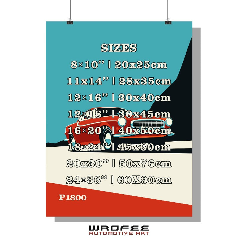 Volvo P1800 Vintage Car Inspired Poster