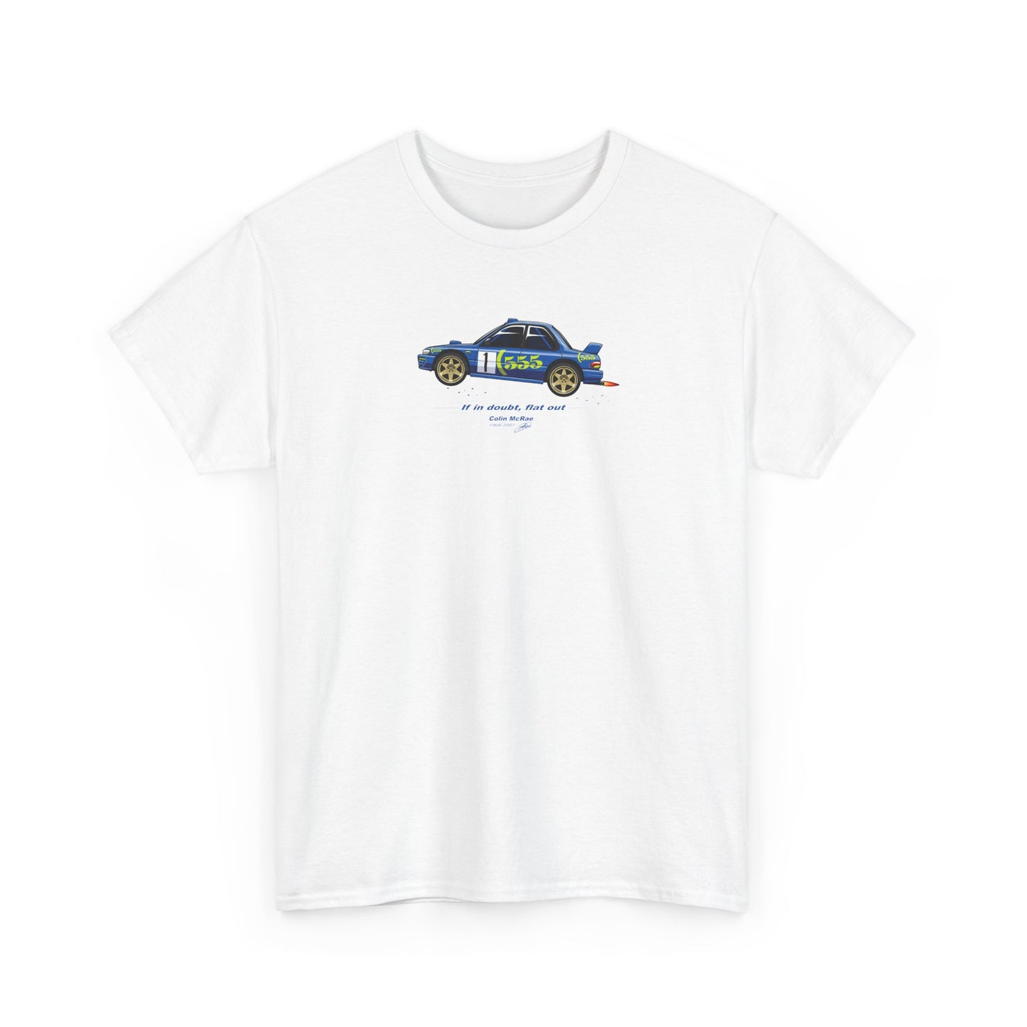 WRC Impreza JDM Car Tee, Flat Out Rally Legend T-Shirt, Tribute to Colin McRae