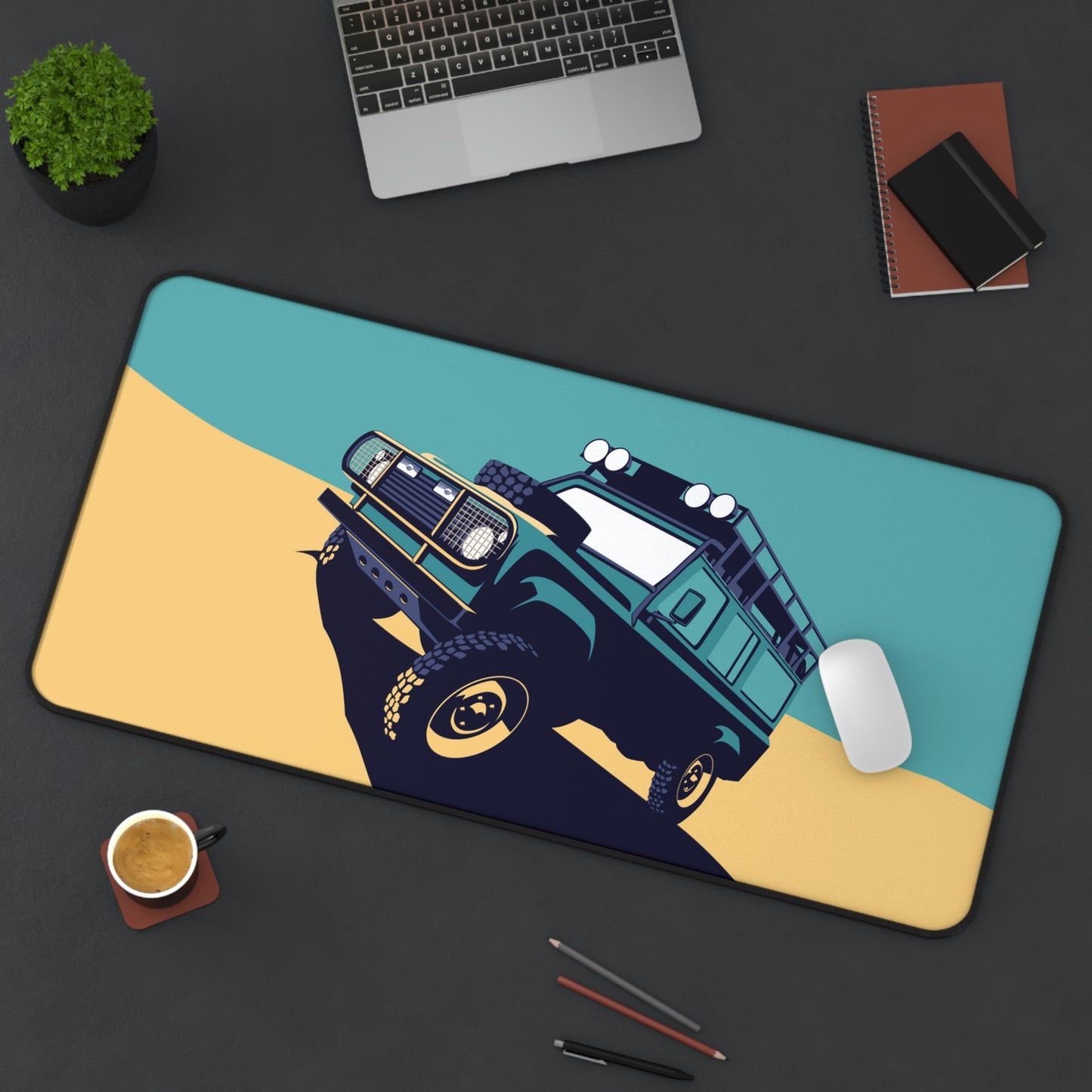 Retro Camel Trophy Defender 110 Large Mouse Pad