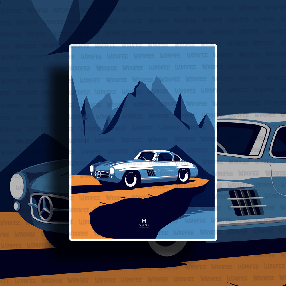 300 SL Vintage Car Art Print