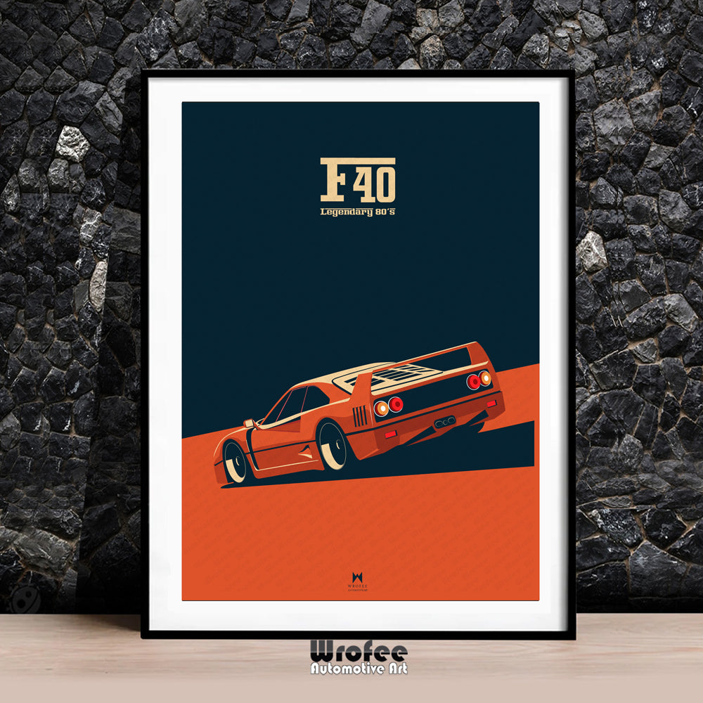 F40 Vintage Car Poster
