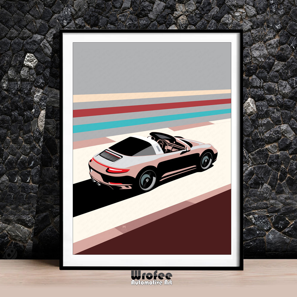 Porsche 911 Targa Car Poster