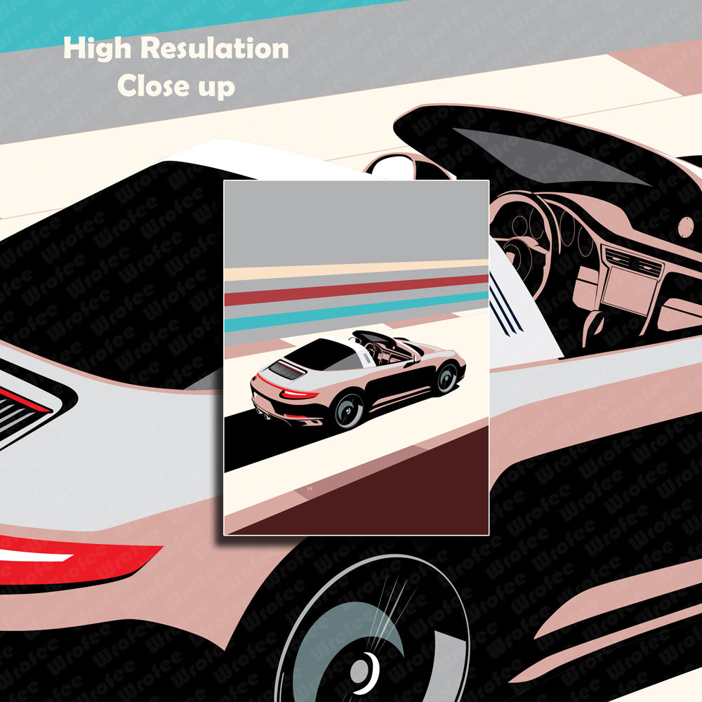 Porsche 911 Targa Car Poster