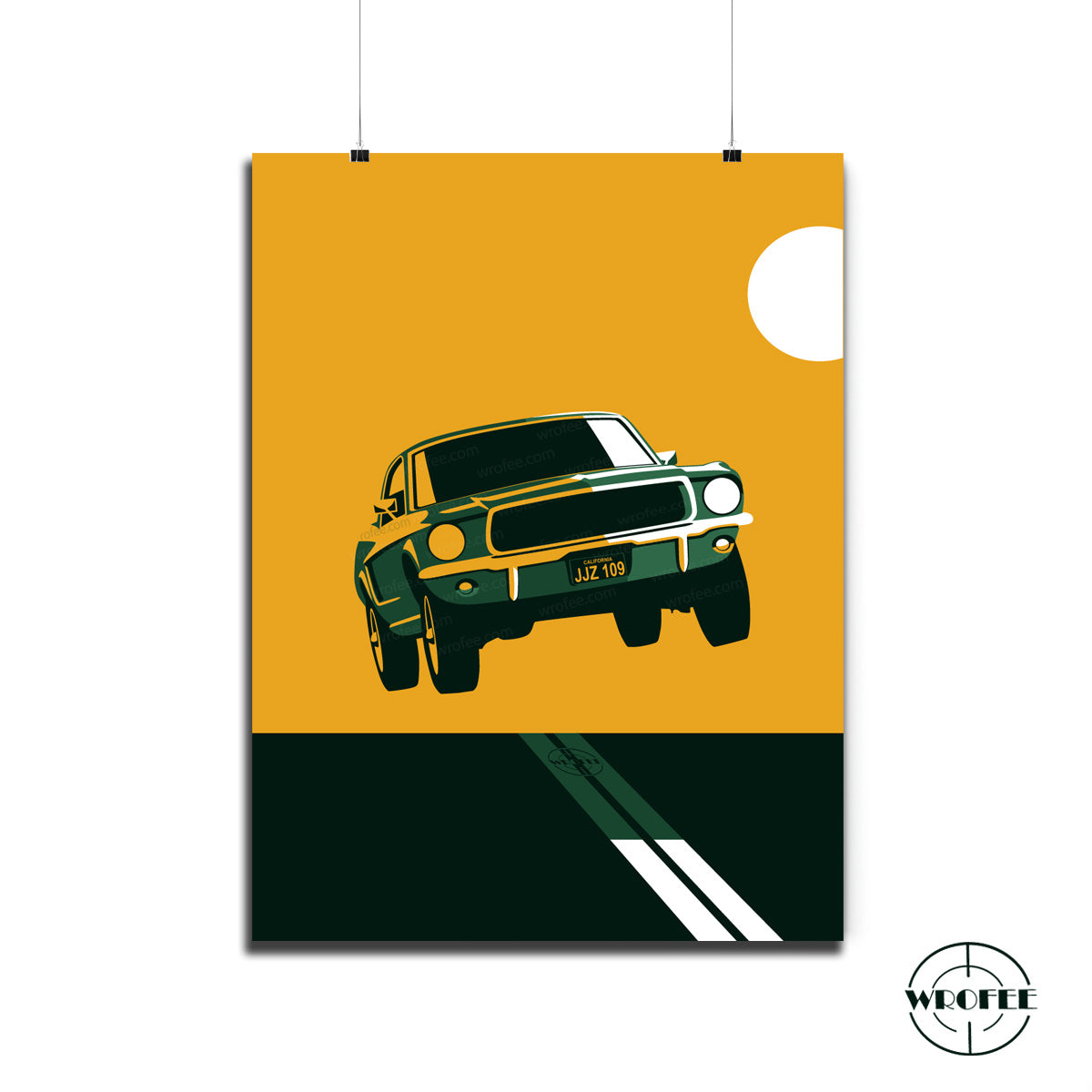 Bullit Vintage Mustang Muscle Car Print
