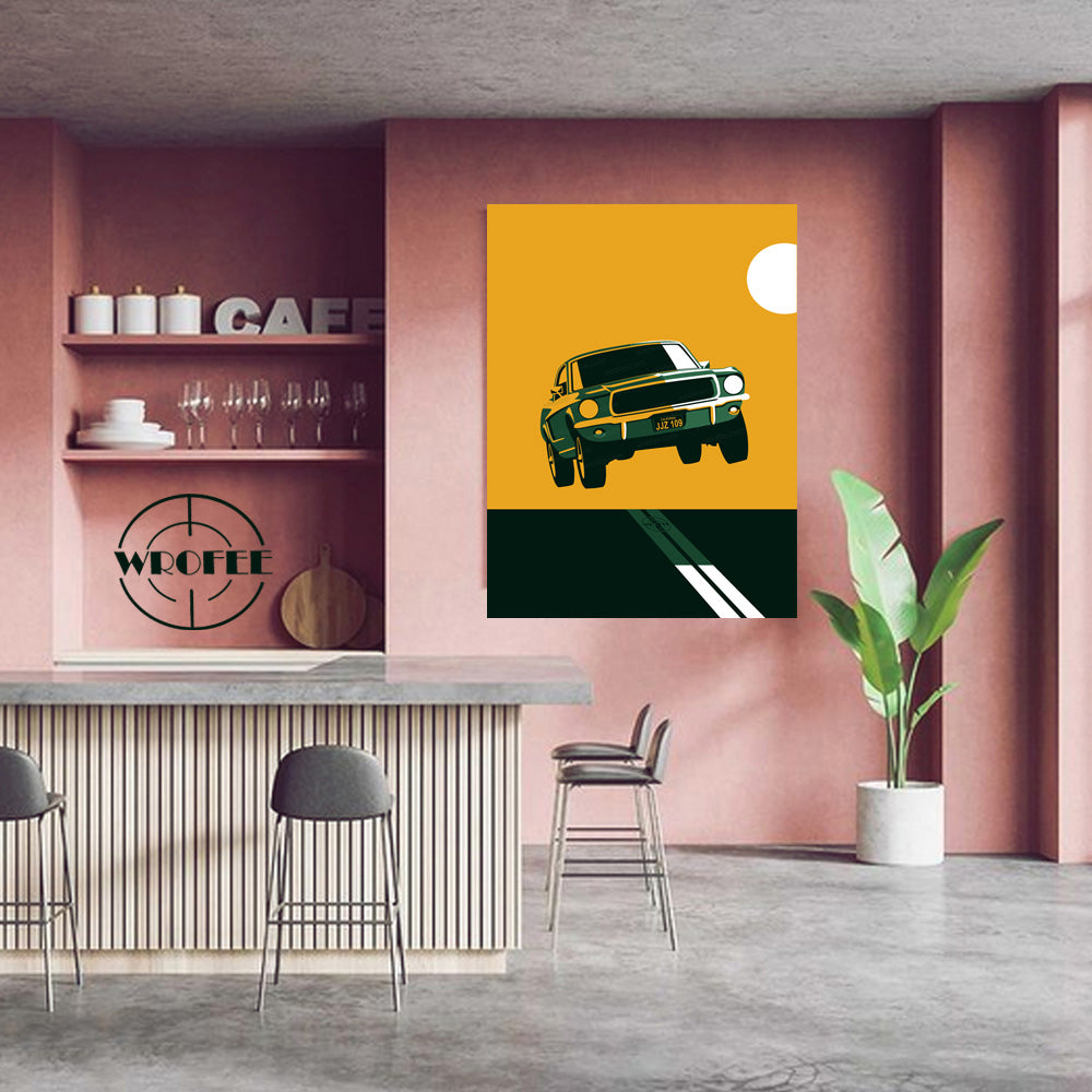 Bullit Vintage Mustang Muscle Car Print