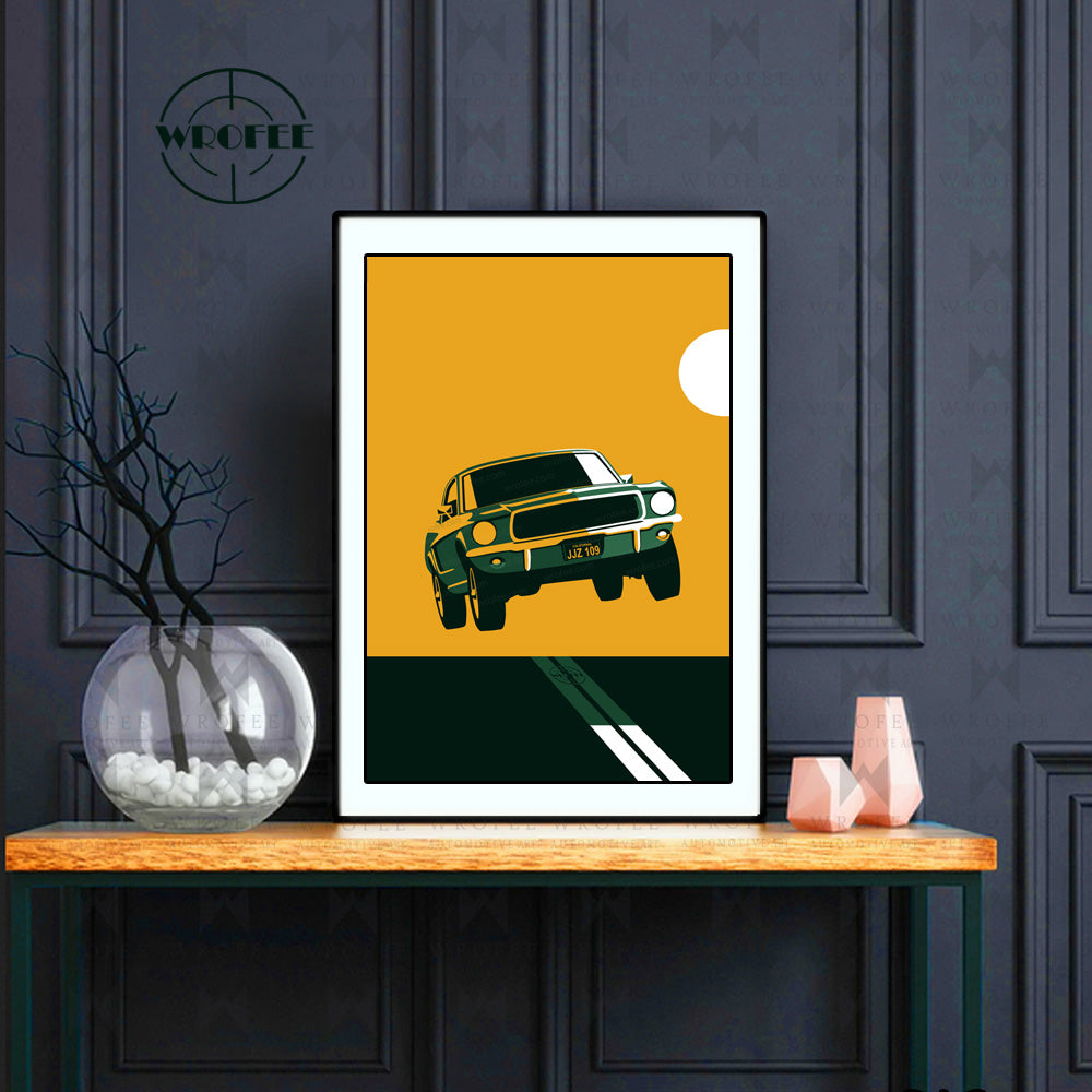 Bullit Vintage Mustang Muscle Car Print