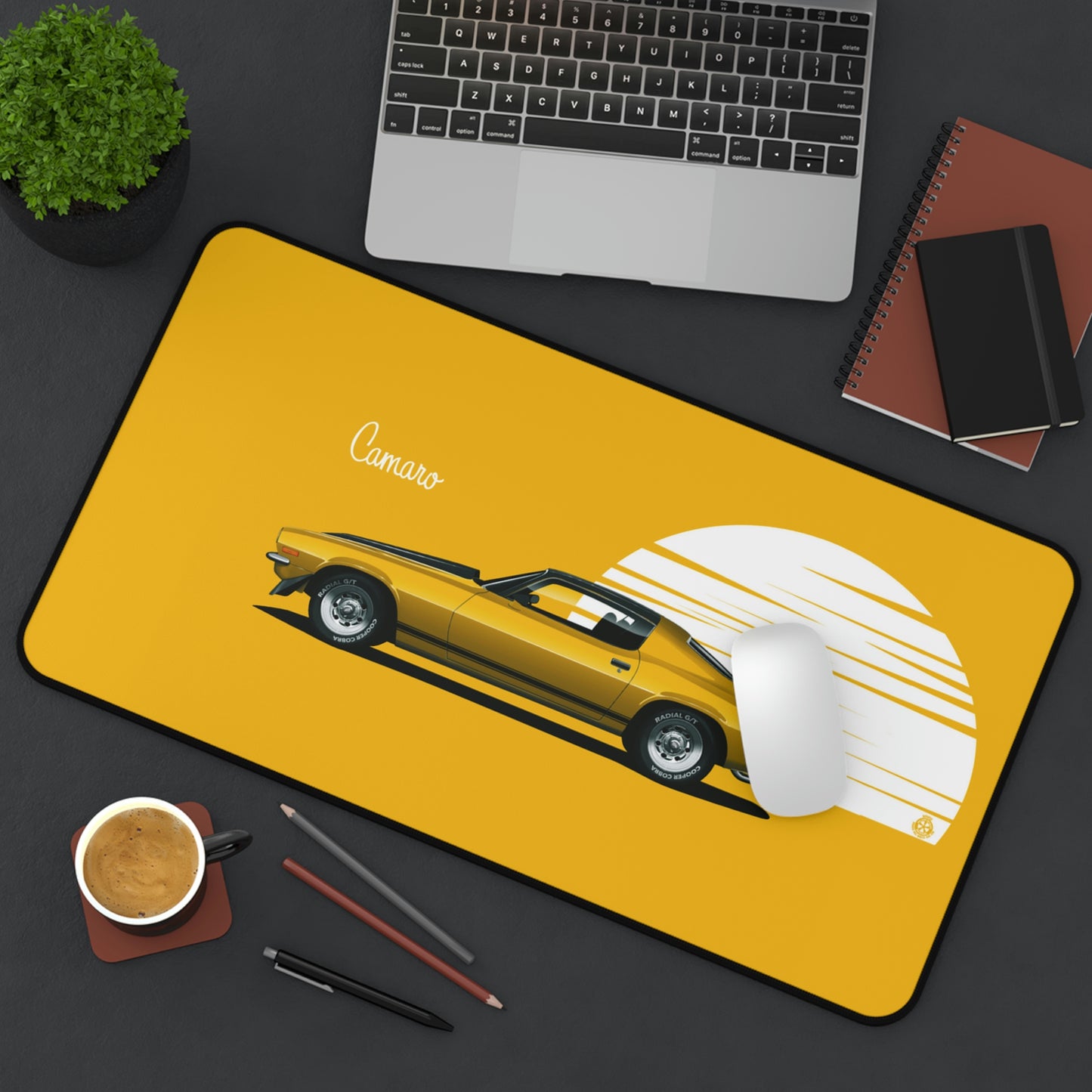 Retro Muscle Car Camaro Large Mouse Pad