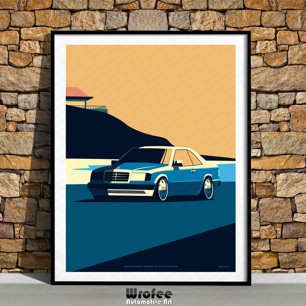 Mercedes W124 Art Print