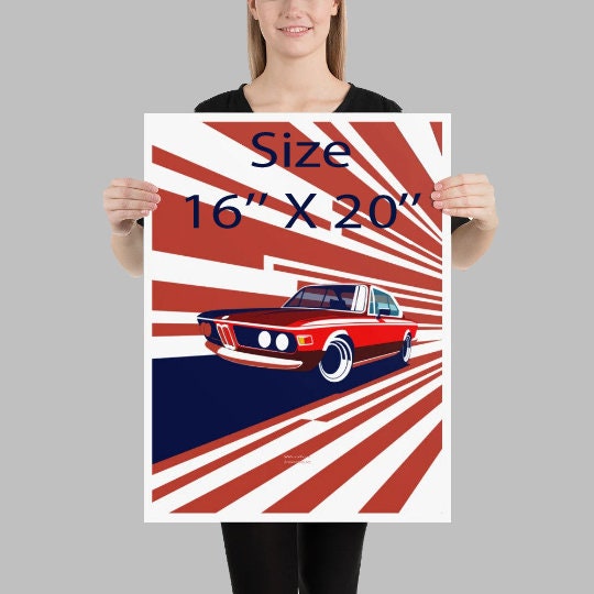 BMW E9 CLS Vintage Car Poster