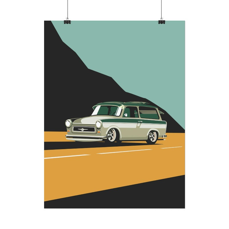 Trabant Vintage Car Art Print Poster Canvas Man Cave idea