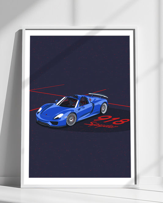 Hand-crafted illustration of 918 Spyder hypercar