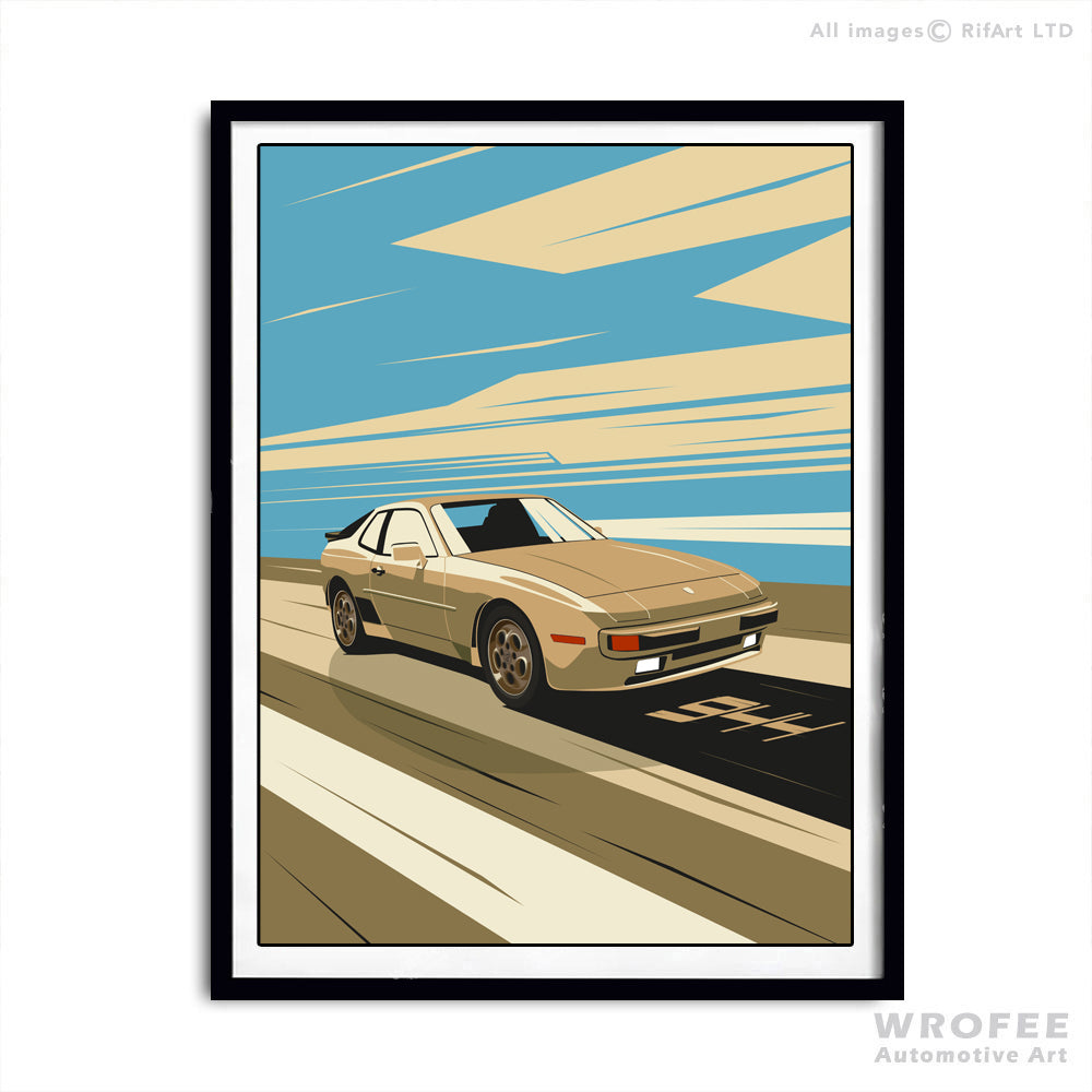 porsche 944 vintage retro car poster print office wall art decor