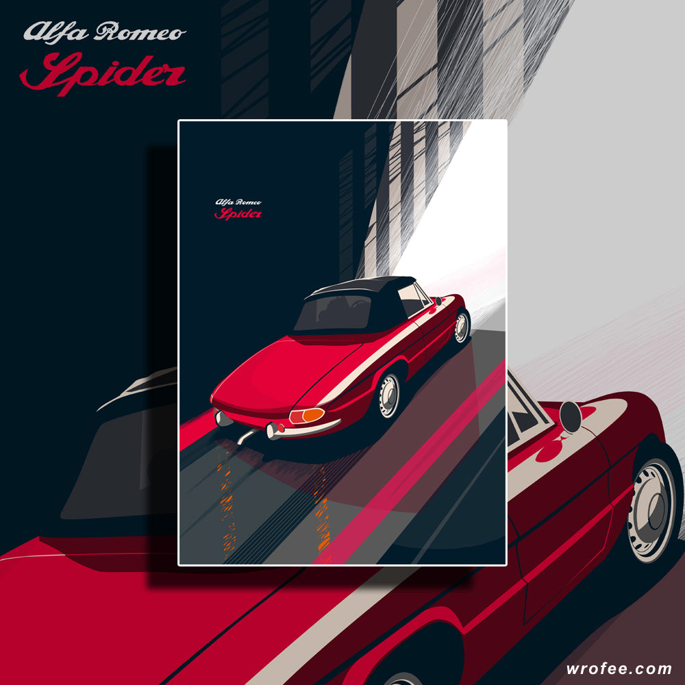 Alfa Spider Vintage Car Art Print | Limited Edition!